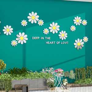 网红鲜花店铺背景墙面装饰装修用品玻璃门橱窗贴纸形象拍照区布置