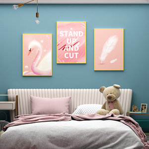 火烈鸟网红ins唯美卧室墙面装饰女生床头背景出租屋房间改造布置