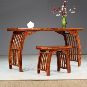 红木家具刺猬紫檀琴桌二件套中式实木抚琴桌琴案古筝桌伏羲式琴架