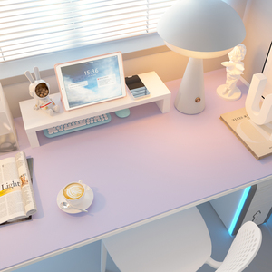 紫色防水防油女生书桌垫学习写字台桌面垫皮革电脑办公桌布餐桌垫