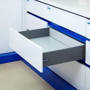 unihopper库博五金魔力抽屉轨道高帮阻尼缓冲三节托底轨定制抽屉