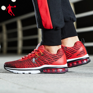 乔丹男鞋运动鞋春季网面透气红色休闲鞋减震软底跑步鞋增高气垫鞋