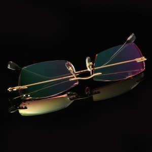 雷克萨斯眼镜架近视眼镜纯钛眼镜男配镶钻无框变色眼镜近视防蓝光