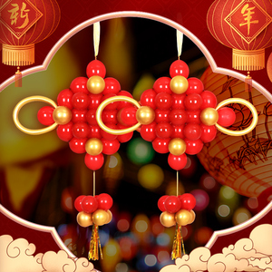 新年灯笼中国结气球春节日装饰年会幼儿园室内场景喜庆布置