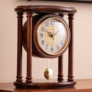 台钟座钟复古中式老式桌面台式摆钟摆放坐钟时钟家用客厅钟表摆件