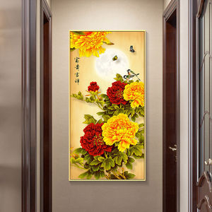 卡卡十字绣花开富贵十字绣牡丹花2021新款线绣简约现代餐厅客厅玄