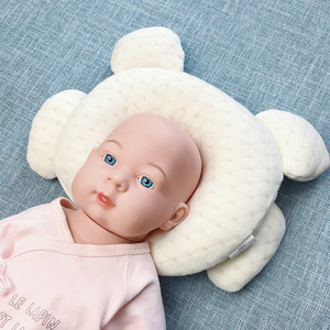 婴儿定型枕防偏头宝宝纠正尖头纯绵乳胶01新生儿睡后脑勺四季透气