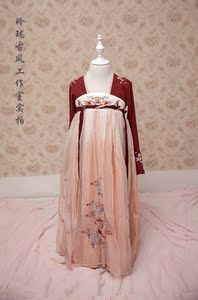 【汉服出租】汉尚华莲汉服儿童装宝宝汉服锦鲤刺绣齐胸襦裙连衣裙