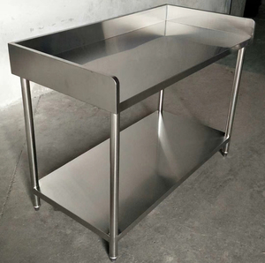 特厚食品级304全不锈钢三面围边围档工作操作台切菜揉面台可定制
