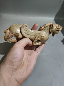 商周玉器 古玉老玉 和田玉 高古玉 商代 西周 早期旧藏 和田玉兽