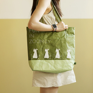zoomily动物园之家福鹿包手拎包女士包环保防水杜邦布包