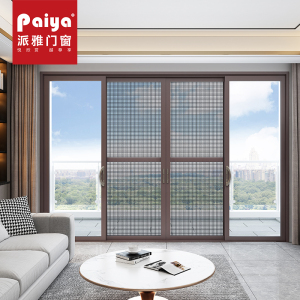 派雅门窗领风三轨断桥铝合金现代简约客厅阳台隔热推拉门