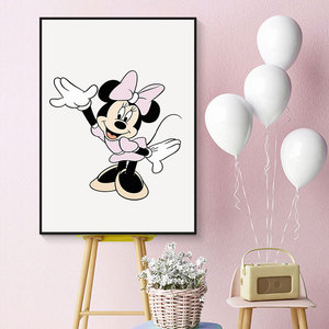 儿童房装饰画米奇mickey挂画男孩床头卧室女孩房间布置墙面壁画