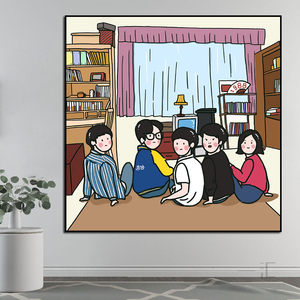 请回答1988海报挂画简约儿童房间宿舍装饰画韩风动漫插画可爱壁画