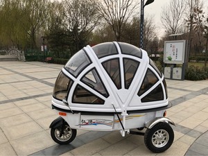 小水滴折叠封闭式带棚电动三轮车可上牌亲子观光上班