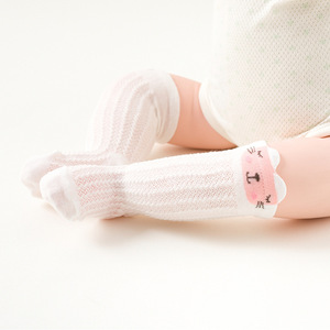 长薄棉袜宝宝夏季袜筒婴儿过膝婴儿蚊网袜子卡通儿童筒松口眼中防