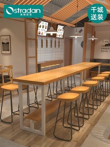 咖啡馆奶茶店寿司店成套家具实木吧台商用小桌子日式餐厅桌椅组合