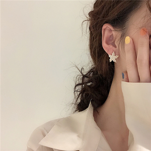 S925银针睡觉不用摘的海星星耳钉女气质韩国精致耳坠设计感耳环
