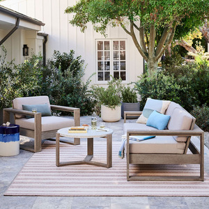 户外柚木沙发组合花园庭院设计师室外酒店民宿防腐木实木做旧沙发