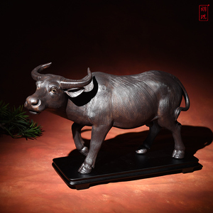 石湾公仔陶瓷生肖牛摆件《运势如虹》家居装饰客厅玄关办公室摆设