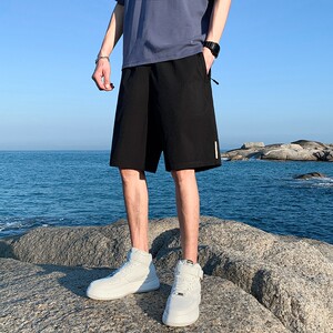 韩版森马牛夏季松紧腰短裤男日系潮牌痞帅宽松大码阔腿大裤衩纯色