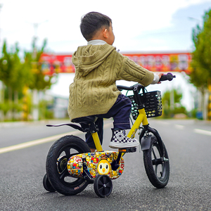 小黄鸭儿童自行车3一6岁男孩女孩新款12寸14寸宝宝带辅助轮脚踏车