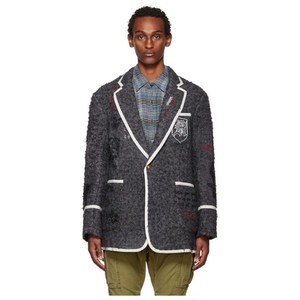 r13  灰色 oversized punk rowing 西装外套男