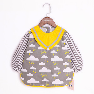 儿童纯棉反穿罩衣宝宝男童女孩罩衫春秋季防水婴儿吃饭衣围衣倒褂