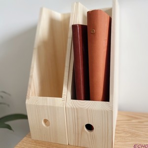 易蔻天然竹制木制办公桌杂志架收纳器木质桌面文件夹A4纸收纳盒书