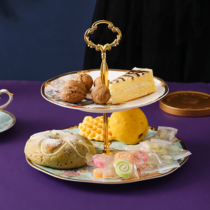 甜品台摆件蛋糕点心架子复古餐厅寿司茶歇摆台下午茶餐具2人付款240