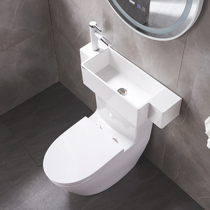 极简美家小户型洗手盆连马桶一体侧按式坐便器洗手脸面盆水池台盆