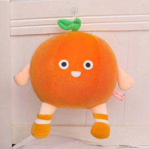 橙子公仔橘子玩偶桔子抱枕水果布娃娃毛绒玩具圆形靠枕生日礼物女