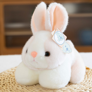 仿真兔子毛绒玩具可爱兔兔公仔趴趴小白兔玩偶钥匙扣小号女生娃娃