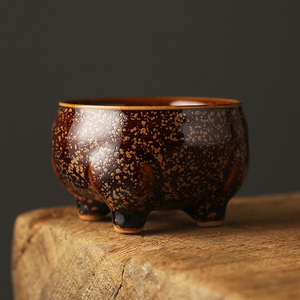 春轩堂 陈为椿建盏品茗杯原矿铁胎油滴茶盏天目釉个人杯主人杯