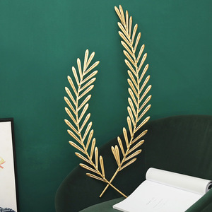 北欧ins创意金属叶子麦穗墙壁装饰家居餐厅玄关墙上挂件墙面壁挂