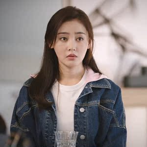 我的漂亮朋友刘文静张天爱同款衣服秋冬季拼色连帽百搭牛仔外套女