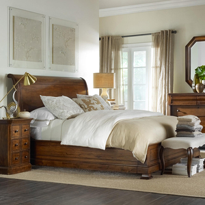 美式复古实木床双人床1.8米主卧大床中古风高端实木家具全屋定制