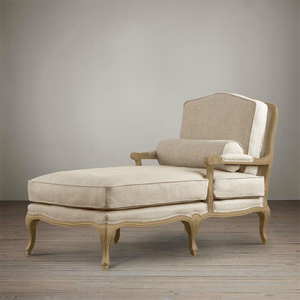 美式乡村贵妃椅单人沙发布艺椅子客厅午睡椅贵妃躺椅别墅会所家具