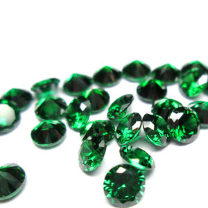 人造祖母绿锆沙弗莱圆形水晶彩色进口锆石进口绿色宝石裸石小副石