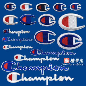 大中小号冠军刺绣衣服标志贴 潮牌champion衣服卫衣品牌logo布贴