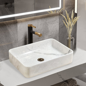 天然石材大尺寸洗手盆欧式艺术台上洗漱面盆大理石阳台一体洗脸盆