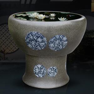 景德镇立柱鱼缸客厅养鱼盆大水缸带瓷器底座庭院碗睡莲荷花缸