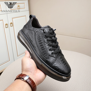 阿玛尼男鞋春季鞋子百搭休闲鞋真皮潮流韩版板鞋时尚运动男士皮鞋
