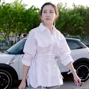 80陆承铭淘宝美味奇缘毛晓彤宋佳铭陈欣予叶以澜同款一字领露肩长袖