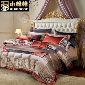 新中式床上用品别墅样板间四件套六件套床品宫廷风奢华高档十件套
