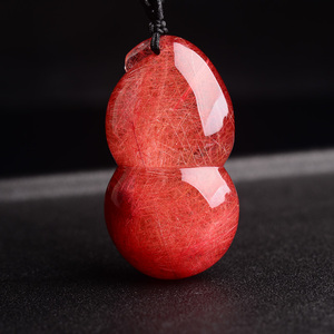 红发晶葫芦吊坠福禄进宝水晶发晶饰品平安葫芦男女项坠饰品 满发