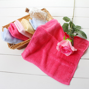 全竹纤维小方巾纯色儿童巾婴儿幼儿宝宝口水围嘴毛巾
