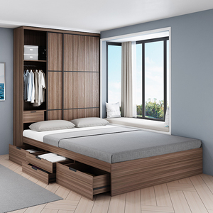 床柜一体床多功能组合储物