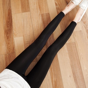 冰丝打底裤秋季外穿弹力显瘦牛奶丝丝滑大码高腰超薄小黑裤9分.