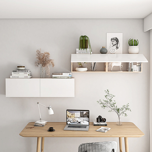 墙上置物架书架卧室创意挂墙书柜客厅装饰墙壁柜简约现代壁挂吊柜